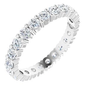 Rings Platinum 2.5 mm Round Eternity Band Mounting Size 6.5