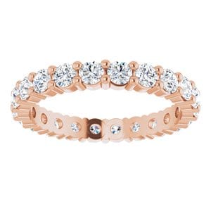 Rings 18K Rose 2.5 mm Round Eternity Band Mounting Size 6