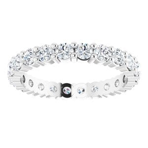 Rings Platinum 2.5 mm Round Eternity Band Mounting Size 6