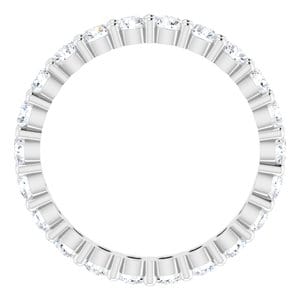 Rings Platinum 2.5 mm Round Eternity Band Mounting Size 6