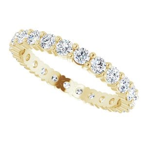 Rings 14K Yellow 2.5 mm Round Eternity Band Mounting Size 8