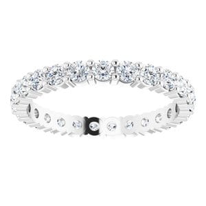 Sterling Silver 2.5 mm Round Eternity Band Mounting Size 8.5