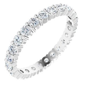 Sterling Silver 2.5 mm Round Eternity Band Mounting Size 8.5