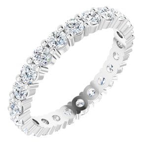 Rings 14K X1 White 2.5 mm Round Eternity Band Mounting Size 6.75