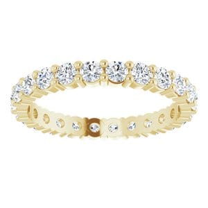 Rings 14K Yellow 2.5 mm Round Eternity Band Mounting Size 8