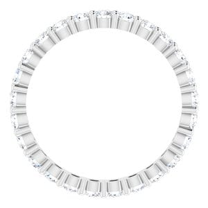 Sterling Silver 2.5 mm Round Eternity Band Mounting Size 8.5