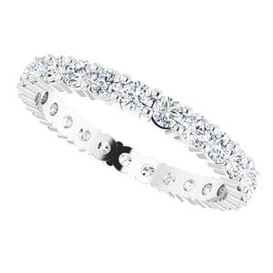 Sterling Silver 2.5 mm Round Eternity Band Mounting Size 8.5