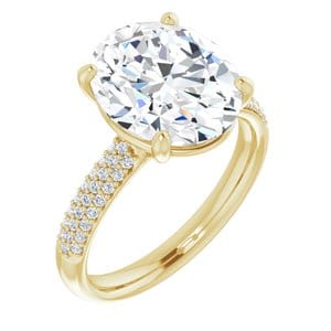 Rings 14K Yellow 12x10 mm Oval Engagement Ring Mounting