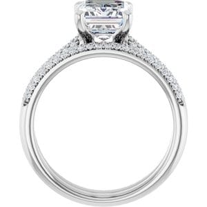 Rings Platinum 9x7 mm Emerald Engagement Ring Mounting