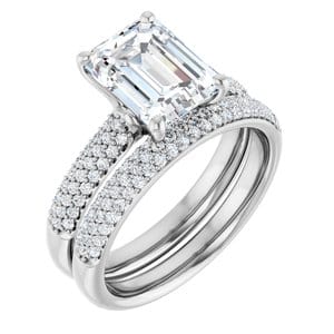 Rings Platinum 9x7 mm Emerald Engagement Ring Mounting