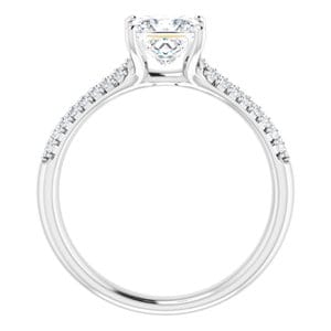 Rings 14K White 5.5 mm Square Engagement Ring Mounting