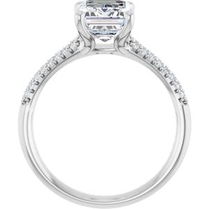 Rings Platinum 9x7 mm Emerald Engagement Ring Mounting