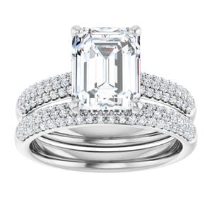Rings Platinum 9x7 mm Emerald Engagement Ring Mounting