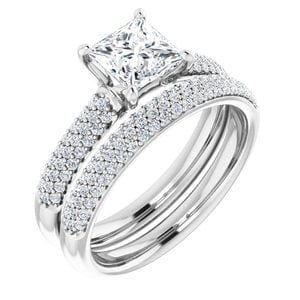 Rings 14K White 5.5 mm Square Engagement Ring Mounting