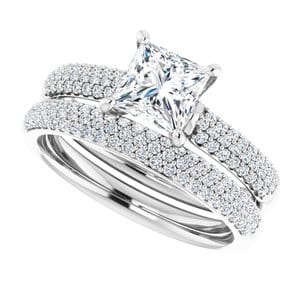 Rings 14K White 5.5 mm Square Engagement Ring Mounting