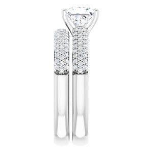 Rings 14K White 5.5 mm Square Engagement Ring Mounting