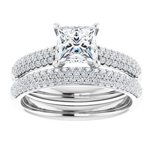 Rings 14K White 5.5 mm Square Engagement Ring Mounting