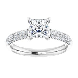 Rings 14K White 5.5 mm Square Engagement Ring Mounting