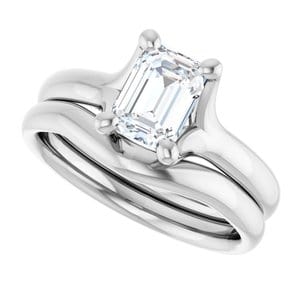 Rings 14K White 7x5 mm Emerald Engagement Ring Mounting