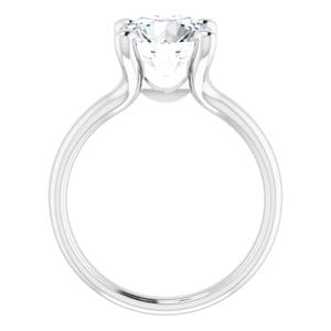 Rings 14K White 9 mm Round Engagement Ring Mounting