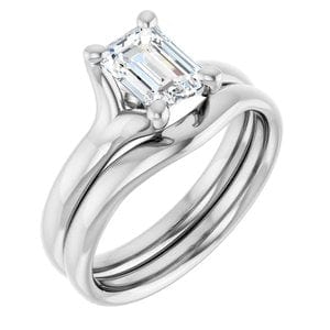 Rings 14K White 7x5 mm Emerald Engagement Ring Mounting