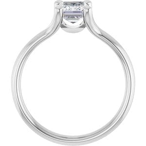 Rings 14K White 7x5 mm Emerald Engagement Ring Mounting