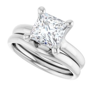 Rings 14K White 7 mm Square Engagement Ring Mounting