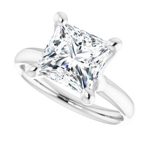 Rings Platinum 8 mm Square Engagement Ring Mounting
