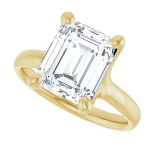 Rings 14K Yellow 10x8 mm Emerald Engagement Ring Mounting
