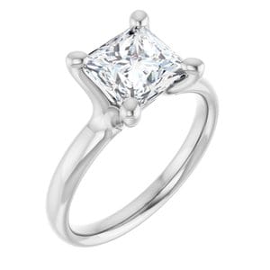 Rings 14K White 7 mm Square Engagement Ring Mounting