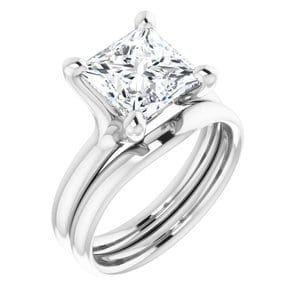 Rings Platinum 8 mm Square Engagement Ring Mounting