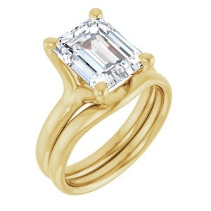 Rings 14K Yellow 10x8 mm Emerald Engagement Ring Mounting