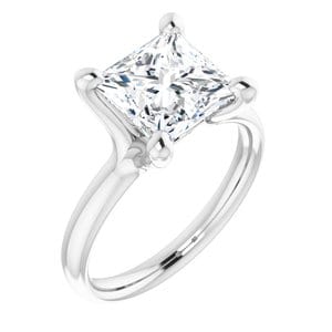 Rings Platinum 8 mm Square Engagement Ring Mounting