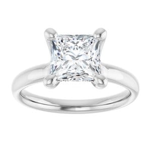 Rings 14K White 7 mm Square Engagement Ring Mounting