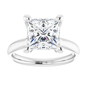 Rings Platinum 8 mm Square Engagement Ring Mounting