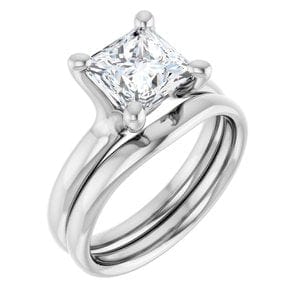 Rings 14K White 7 mm Square Engagement Ring Mounting