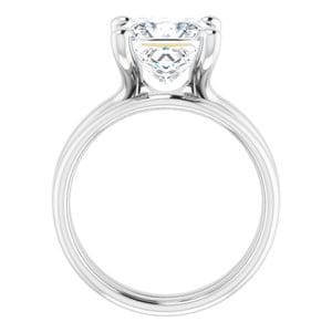 Rings Platinum 8 mm Square Engagement Ring Mounting