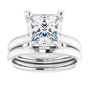 Rings Platinum 8 mm Square Engagement Ring Mounting
