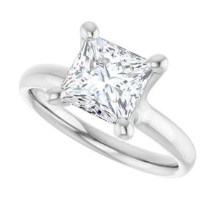 Rings 14K White 7 mm Square Engagement Ring Mounting