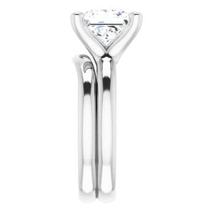 Rings Platinum 8 mm Square Engagement Ring Mounting