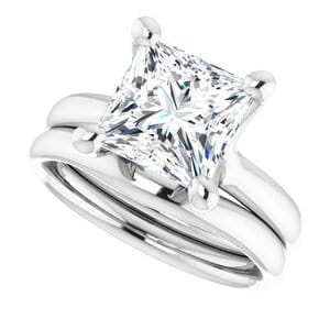 Rings Platinum 8 mm Square Engagement Ring Mounting