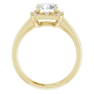 Rings 14K Yellow 7 mm Round Vintage-Inspired Halo-Style Engagement Ring Mounting
