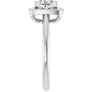 Rings 14K White 5.5x5.5 mm Square Vintage-Inspired Halo-Style Engagement Ring Mounting