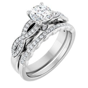 Rings 14K White  5.8 mm Round Engagement Ring Mounting