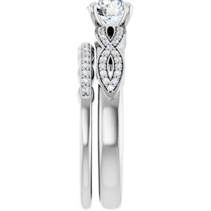 Rings 14K White  5.8 mm Round Engagement Ring Mounting