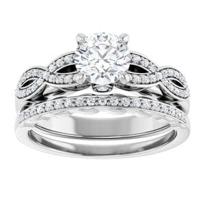 Rings 14K White  5.8 mm Round Engagement Ring Mounting