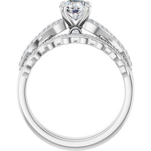 Rings 14K White  5.8 mm Round Engagement Ring Mounting