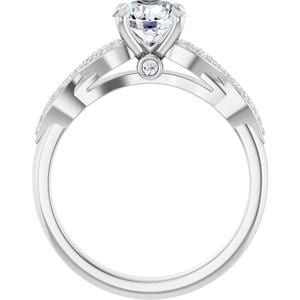 Rings 14K White  6.5 mm Round Engagement Ring Mounting