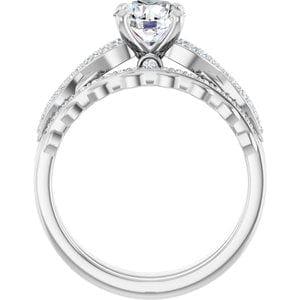 Rings 14K White  6.5 mm Round Engagement Ring Mounting