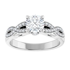 Rings 14K White  5.8 mm Round Engagement Ring Mounting